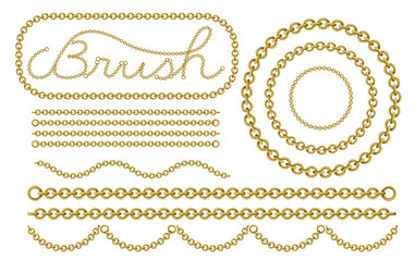 カスタマイズ可能な装飾チェーンのベクターパターンブラシ素材｜リングチェーンリアルタイプ(Customizable Decorative Chain Vector Pattern Brush – Realistic Ring Chain)