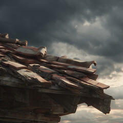 Exposed Roof Layers After Tile Removal