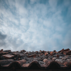 Exposed Roof Layers After Tile Removal