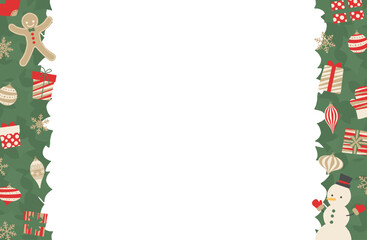 クリスマスのフレームベクターイラスト 左右 縦