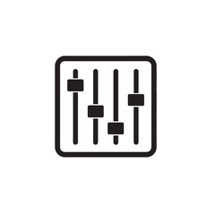 Audio mixer, equalizer, musical vector icon on white background