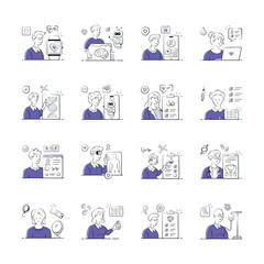 Take a look at this amazing healthcare and medical hand drawn illustrations set