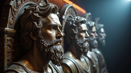 Close up image of bronze statue