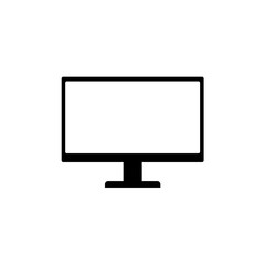 Computer monitor icon. Trendy thin frame monitor mock up with blank screen. Vector illustration