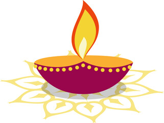 Diwali Diya Oil Lamp Illustration
