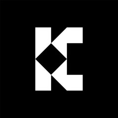 Letter KC simple monogram logo
