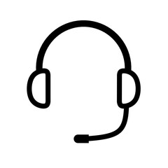 Vector headphone icon with line design. customer service icon