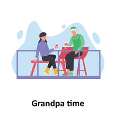 Grandpa time Vector illustration which can easily modify or edit