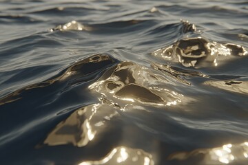 Rippled, golden water surface