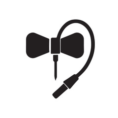 Butterfly catheter, silhouette vector icon, symbol on white background