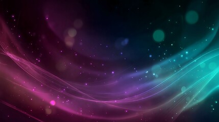 Elegant and abstract digital wave with glowing lines and particles in vibrant pink, purple, and cyan, creating a futuristic and dreamy backdrop.
