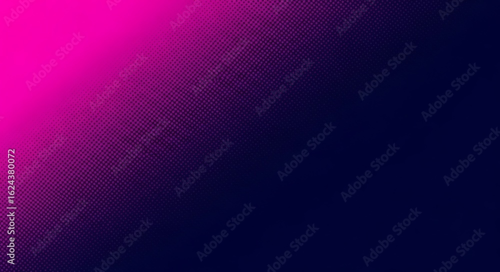 Poster vibrant gradient with halftone pattern, transitioning from pink to deep blue