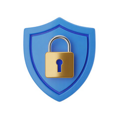 Security icon 3d rendered isolated on transparent background. 