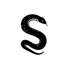 Fototapeta premium Letter S Snake Theme Black Filled Icon