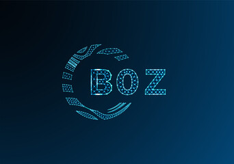 BOZ low poly letter logo vector design. BOZ lower poly logo design. BOZ unique low poly logo design.