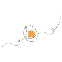 Egg icon   continuous one line drawing of outline vector illustration 