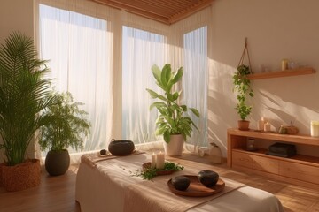 Tranquil spa room bathed in sunlight (1)