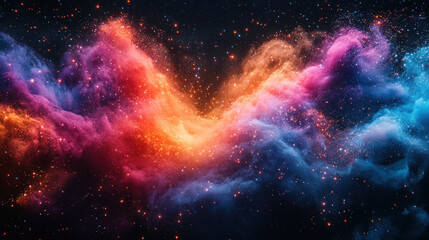 Obraz premium Colorful nebula swirls in deep space