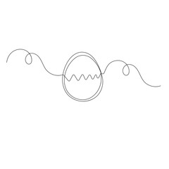 Egg icon   continuous one line drawing of outline vector illustration 