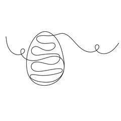 Egg icon   continuous one line drawing of outline vector illustration 