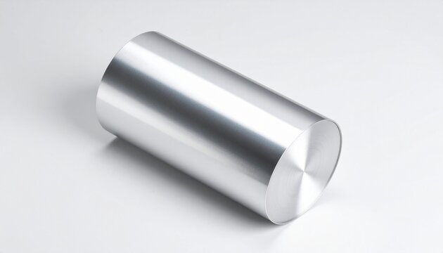 Sleek brushed aluminum cylinder with clean, modern design on a white background