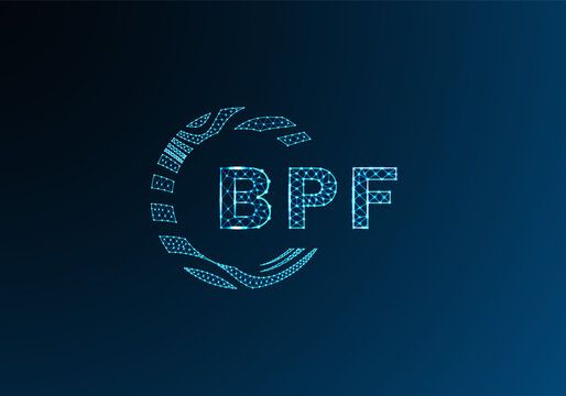 BPF low poly letter logo vector design. BPF lower poly logo design. BPF unique low poly logo design.