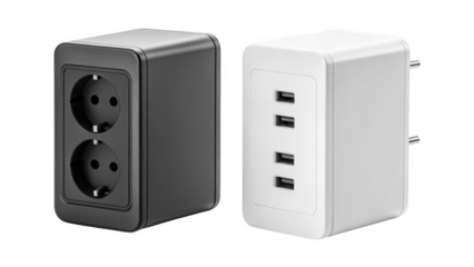 different style Electronic Power Supply Unit isolated on transparent