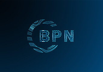 BPN low poly letter logo vector design. BPN lower poly logo design. BPN unique low poly logo design.