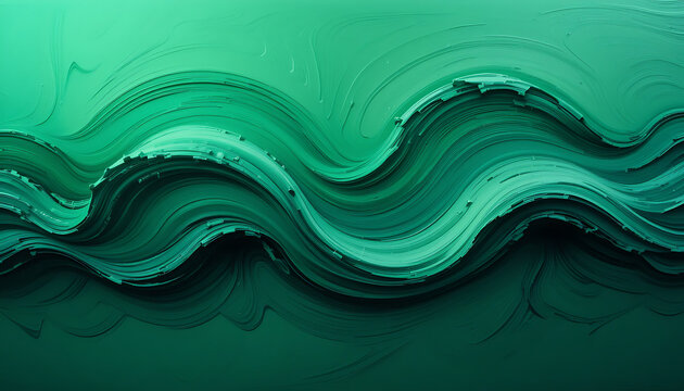 green wave textures with deeper shades, depicting layered, flowing liquid or abstract waves with a smooth finish. 4K and HD image. - Powered by Adobe
