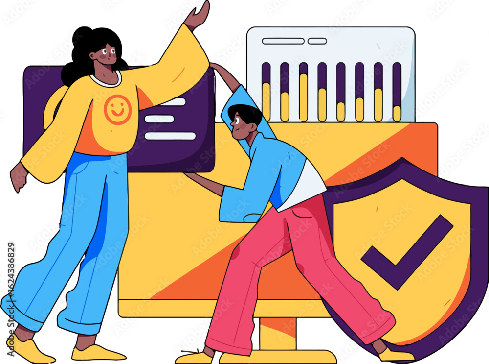 Poster teamwork makes the dream work as these two collaborators build an innovative tech platform with secu