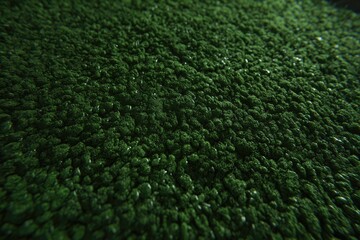 Close-up view of textured, dark green surface