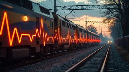 Obraz premium Train track light and shadow art