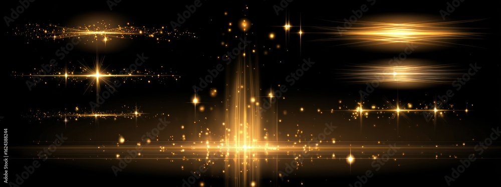 Poster golden light beams: the image showcase collection of radiant golden light beams, creating a captivat