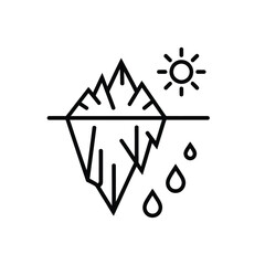 Melting iceberg under sunny sky symbolizing global warming