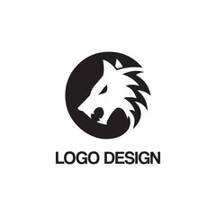 Wolf head logo design monogram