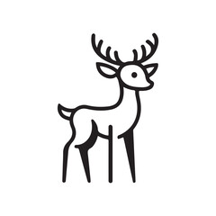 Obraz premium Deer and Deer Head Silhouette Vector Style With White Background.