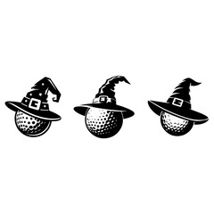 Halloween golf ball with witch hat 