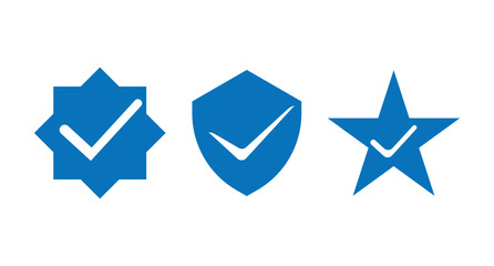 Checkmark icon,  tick social media icon, Verified badge profile set, Profile verification icon, vector illustration EPS 10.
