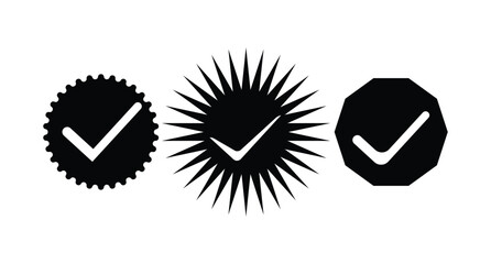 Fototapeta premium tick check icon , social media verified badge icon, check mark button icon, Check marks symbol, Vector Illustration EPS 10.