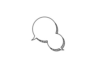 ストライプをあしらった吹き出しイラスト素材