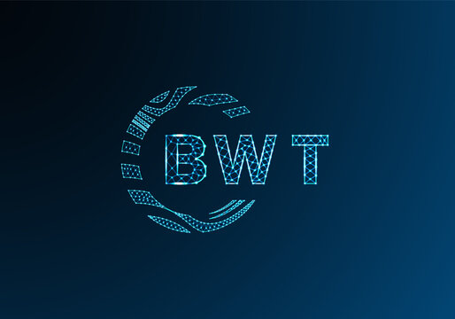 BWT low poly letter logo vector design. BWT lower poly logo design. BWT unique low poly logo design.
