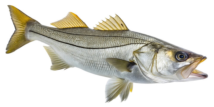 striped fish on white