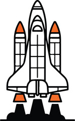 Space Shuttle Flat Vector Icon