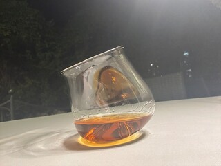 The glass of the rum