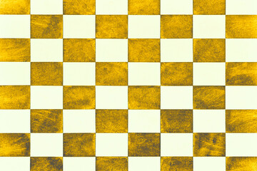 Brown wooden chessboard.Checkered background
