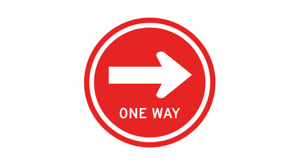 One Way Traffic Sign Vector Illustration
