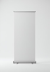 Blank retractable banner on a white background