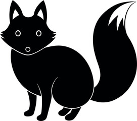 arctic fox with circular body and oversized cute ears