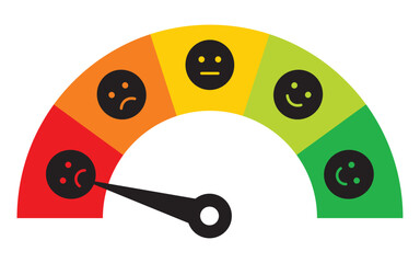 feedback rating scale meter. feedback rating scale meter solid icon set. vector illustration. eps file.