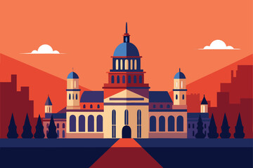 Fototapeta premium royal university structure in historical setting .eps